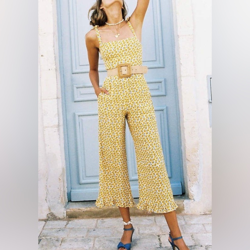Faithful the Brand Yellow Floral Jumpsuit